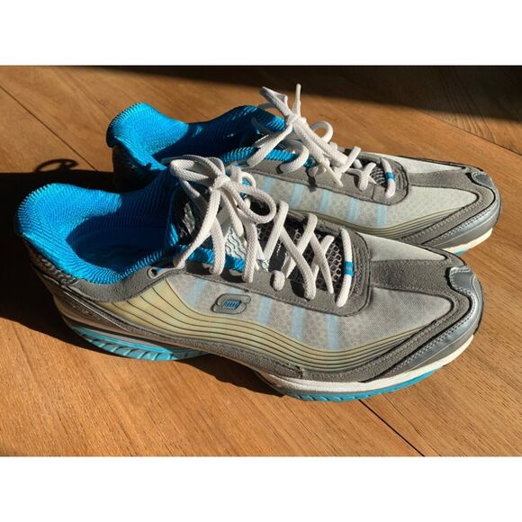 Skechers SRR Resistance Runner Shape Ups Size 11 Womens Charcoal Turquoise EUC - Picture 1 of 9